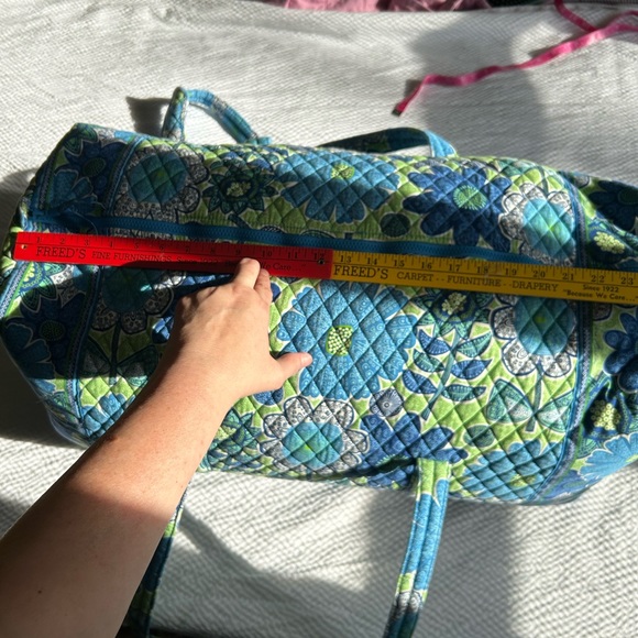 Vera Bradley extra large duffle bag blue green floral - Picture 12 of 16